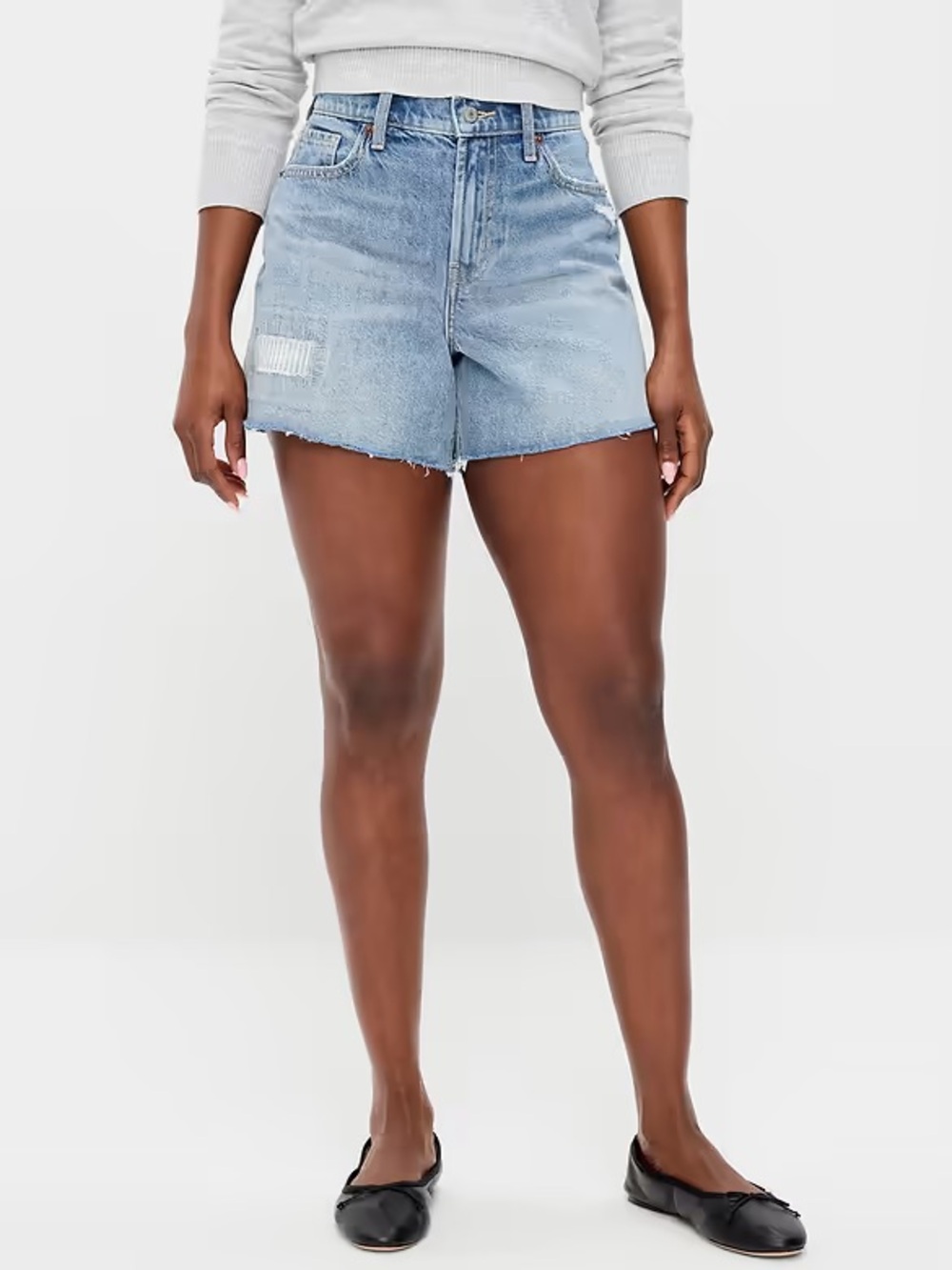 Curvy High-Waisted Baggy Jean Shorts 5-inch inseam NWT Size 4